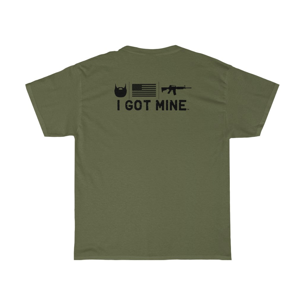 I GOT MINE Beard/Flag/AR Double Sided Tee - Army Green