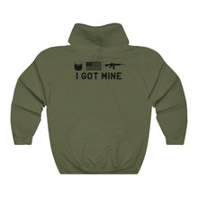 Load image into Gallery viewer, I GOT MINE Beard/Flag/AR Hoodie - Army Green (Double-Sided)