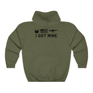 I GOT MINE Beard/Flag/AR Hoodie - Army Green (Double-Sided)