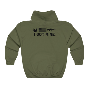 I GOT MINE Beard/Flag/AR Hoodie - Army Green (Double-Sided)