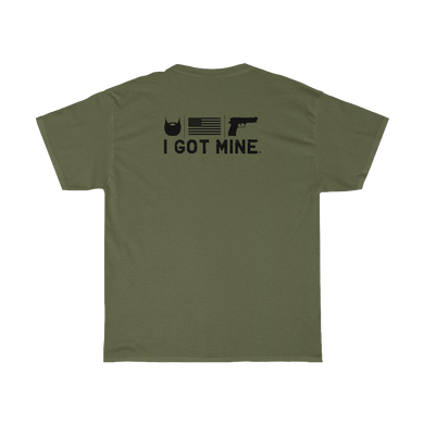 I GOT MINE Beard/Flag/Handgun Double Sided Tee - Army Green