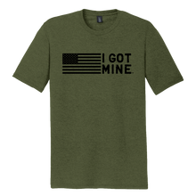 Load image into Gallery viewer, I GOT MINE USA Flag Tee - Tri-Blend Army Green