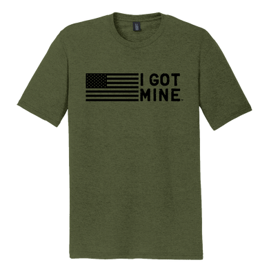 I GOT MINE USA Flag Tee - Tri-Blend Army Green