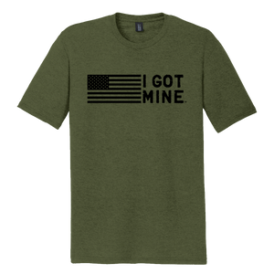 I GOT MINE USA Flag Tee - Tri-Blend Army Green