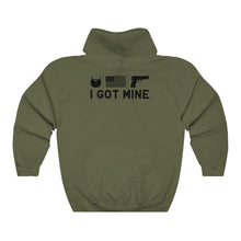 Load image into Gallery viewer, I GOT MINE Beard/Flag/Handgun Hoodie - Army Green (Double-Sided)